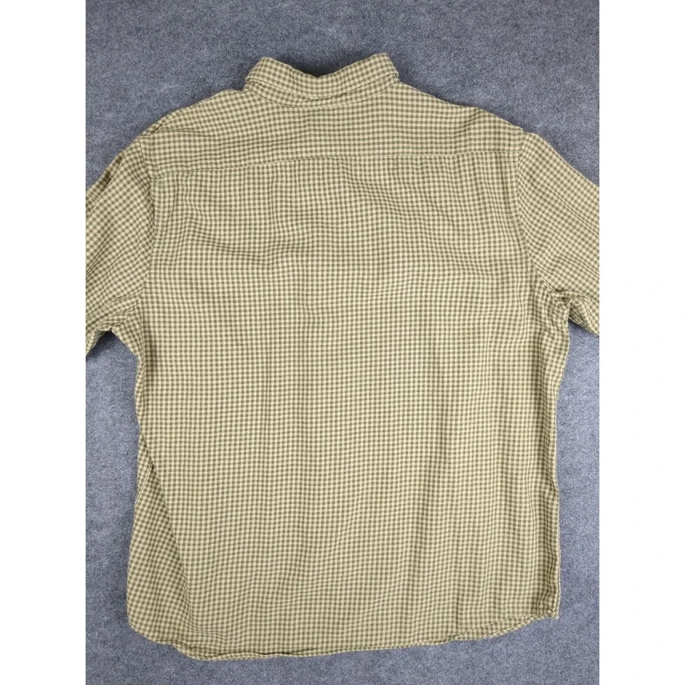 Banana Republic Mens Slim Fit Yellow Plaid Button-Down Shirt XL 100% Cotton Long
